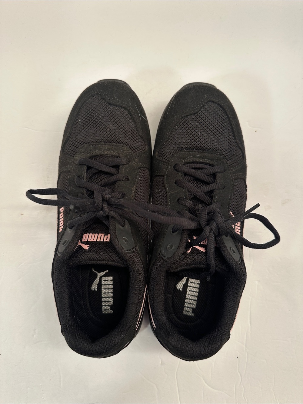 PUMA Black Mesh Lace-Up Athletic Sneakers Running Shoes Size 9